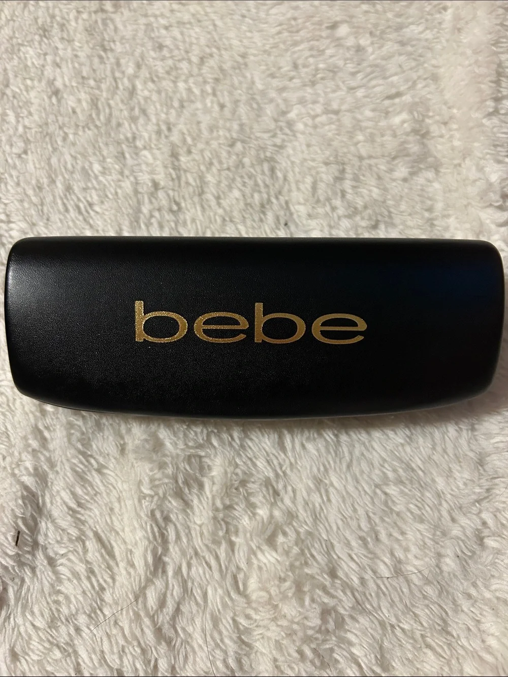 bebe Black Sunglasses Case with Gold Logo Accent